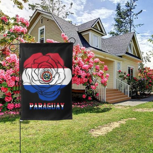 Bandera de rosas paraguayas de doble cara, 71 x 101 cm, decoración para exteriores