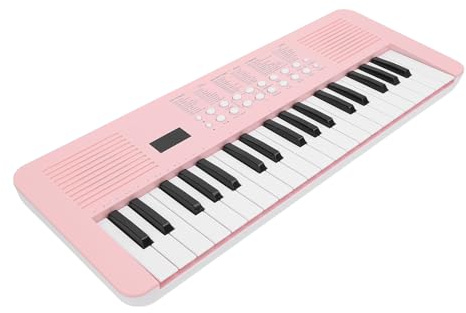Hamwesh 37 Key Electronic Keyboard, 200 Tones 200 Rhythms, Song Recording, Dual Power Mode, Multiple Jacks, Portable Size for Boys and Girls with Microphone, USB Cable, Sound Cable (Pink)