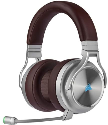Corsair VIRTUOSO RGB WIRELESS SE Hi-Fi-Gaming-Headset (Hochdichter 50-mm-Neodym-Lautsprecher, Premium-Ohrpolster mit Memory-Schaumstoff, Signalreichweite von 18 m, Omnidirektionales Mikrofon) Espresso