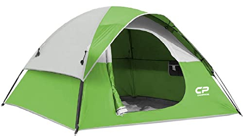 CAMPROS CP Tente Familiale 3/4/6 Personnes Imperméable, Tente Dôme avec Moustiquaires, Ventilation, Montage Rapide pour Camping et Festival
