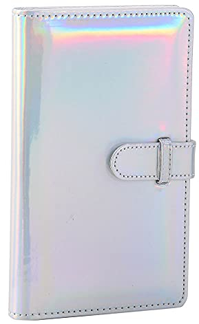 CENPEK Album photo en cuir synthétique 96 pochettes 7,6 cm Compatible avec Fujlfilm Instax Mini Instant (Argent)
