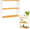 DuneDesign Bambus Wandregal - 15cm schmal - 60x54 Weiß - Bad Küche Holz Regal Badregal Küchenregal