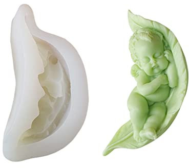 Seifen-Silikonform, Engelsblatt, schlafendes Baby, Engelsform, schlafende Kerze, niedliche Engel-Silikonform, Schokoladenkuchenform, DIY-Küchenwerkzeug, weicher Ton, Ton, Gips