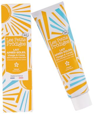 LES PETITS PRODIGES Lait Après Soleil Visage & Corps - Senteur Monoï - 100% Naturel, Bio, Hydrate, Apaise, Rafraîchit, au jus d'Aloe Vera - Tube en Aluminium recyclable - Fabriqué en France - 100ml