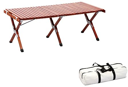 Tragbarer Picknicktisch, Klappbarer Campingtisch Aus Holz, Aus Holz for Aufrollen, Falttisch Mit Tragetasche, Tragbarer Klapptisch Für Camping, Grillen, Picknick, Garten