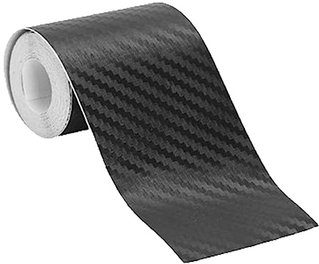 Luckxing Auto Folie, Folie Aufkleber Roll Carbon Folie Auto Selbstklebende Kohlefaser Vinylfolie, Wasserdichter, Schwarz Carbonfolie Autofolie Dekorstreifen Dekoration Für Computer, Motorrad, Möbel