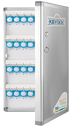 TUKA-i-AKUT Armario de Llaves para 96 Llaves, Metal Caja para Llaves con Cerradura y Llavero, Montaje en Pared, Caja de Almacenamiento para Guardar Llaves de Aleación de Aluminio, TKD8650-96
