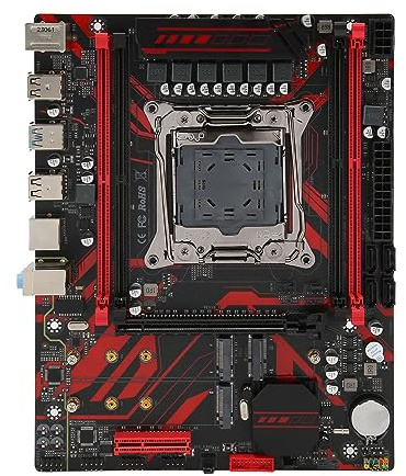 Vikye DDR4 Motherboard, PCIe 3.0 4 Channel Dual M.2 Slots Micro ATX Motherboard, X99 LGA 2011 V3 Motherboard for Server Gaming Desktop, RTL8111G Gigabit LAN Card
