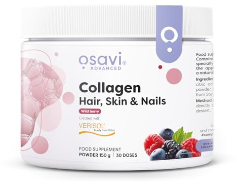 Osavi Collagen Hair, Skin & Nails – 150 g Powder | 30 Doses | Wild Berry Flavor | VERISOL® Collagen Peptides for Hair Thickness, Skin Elasticity & Nail Strength | Reduces Wrinkles & Cellulite