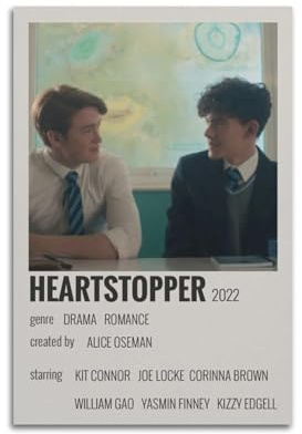 Heartstopper Filmposter auf Leinwand, Raumdekoration, ästhetisches Poster, künstlerisches Poster für Schlafzimmer, Wohnzimmer, Wände, 30 x 45 cm, ungerahmter Stil