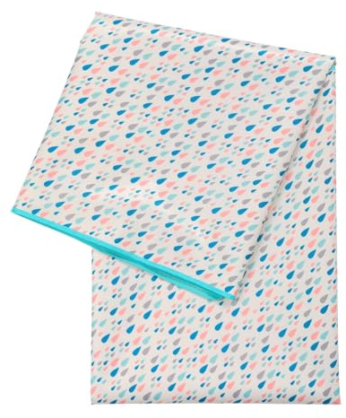 Treer Tapis pour Chaise Haute Bebe, Style Dessin Animé Tapis de Protection Sol Repas Bébé 130x130cm Tapis Antidérapant Tapis de Sol Bebe Pliable Imperméable (Goutte de pluie)