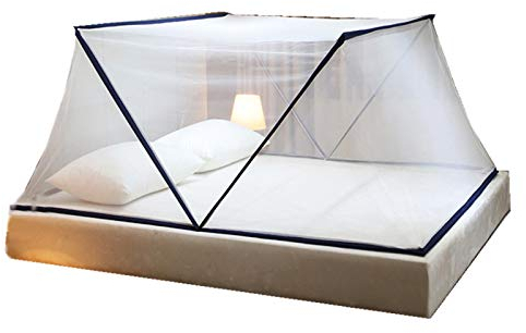 Klappbares Moskitonetz-Zelt, Flip-Moskitonetz-Zelt für Bett, Anti-Moskito-Abdeckung für Erwachsene, Reise, faltbares tragbares Zuhause und Reisen, Outdoor-Moskitonetz, Marineblau, 100 x 190