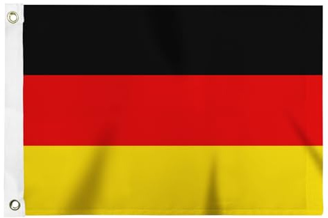 Flagolden Deutschland-Flagge, 30,5 x 45,7 cm, für Boot, lebendige Farben, kleine deutsche Flaggen mit 2 Messingösen, nautisch