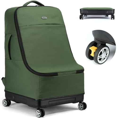 TUGUAN Borsa da viaggio per seggiolino auto per aeroplano con ruote girevoli, borse per seggiolino auto per bambini per viaggi aerei con fondo rigido, zaino imbottito per seggiolino auto, grande borsa