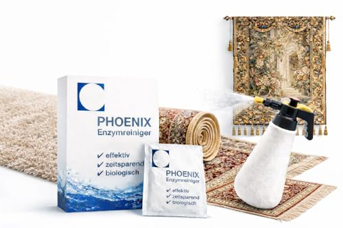 Teppichreiniger Phoenix Enzymreiniger Teppichspray Polsterreiniger Polsterpflege Fleckenentferner Geruchsentferner (80, Gramm)