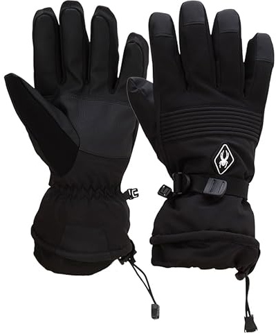Spyder Guantes de esquí para hombre, guantes aislados de esquí de montaña súper suaves para hombre, guantes de invierno y calentadores de manos para hombre (M-XL), talla L, color negro