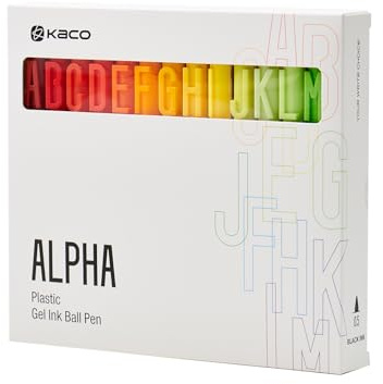 Kaco 26 penne gel, inchiostro nero, punta fine da 0,5 mm, ad asciugatura rapida, scrittura liscia, articoli per ufficio estetici (set da 26 pezzi)