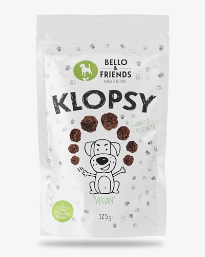 Bello & Friends Klopsy Vegan, 125 g, hochwertiger fleischfreier Hundesnack getreidefrei und proteinreich, für Training und Belohnung