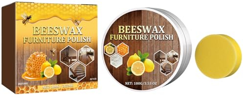 Cire d'Abeille Naturelle pour l'Entretien du Bois,Cire d'Abeille Résistante du Bois,Cirage pour Meubles à la Cire d'Abeille,Agent de Polissage pour Bois et Meubles,Huile de Cire pour Bois,100g