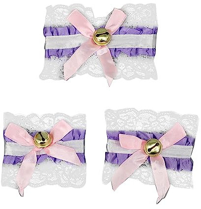 Choker-Halsband aus Spitze mit Fliege und Glöckchen, elastisch, für Cosplay
