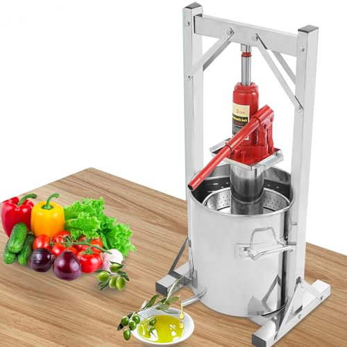 VonVVer Presse à vin hydraulique en acier inoxydable 12 l – 3 tonnes