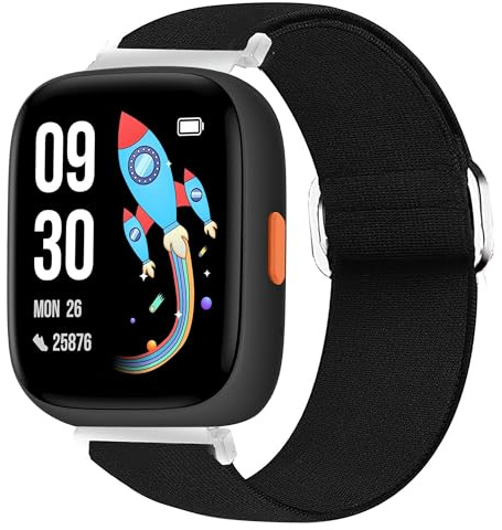 Blueshaweu for BW01,BW02 22mm Quick Release Stretch Elastics Nylon Adjustable Replacement Strap Accessories Compatible for BIGGERFIVE BARVE Kids Fitness Tracker Watch,Biggerfive Brave 2