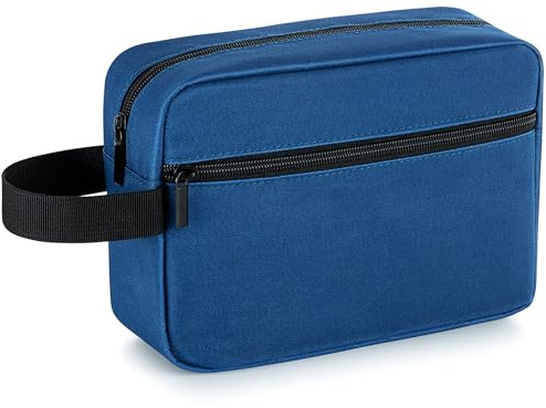 Elviros Reise-Kulturtasche für Herren und Damen, leichte Kosmetiktasche zum Aufhängen, Kosmetiktasche mit Rasierfach, Make-up-Organizer, kleine Reisetasche, Geschenke für Männer, Marineblau
