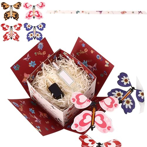 Explosionsbox - Einzigartige, explodierende Geschenkbox, Schmetterlingspartys präsentieren Kasten, kreative Überraschung fliegende Schmetterlingsbox | Überraschungsgeschenkboxen für Weihnachten Hallow