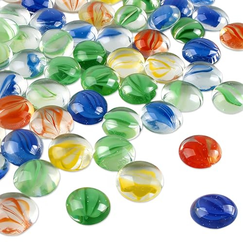 dellyy Glasnuggets Bunt, Muggelsteine Bunt Kinder (hell)