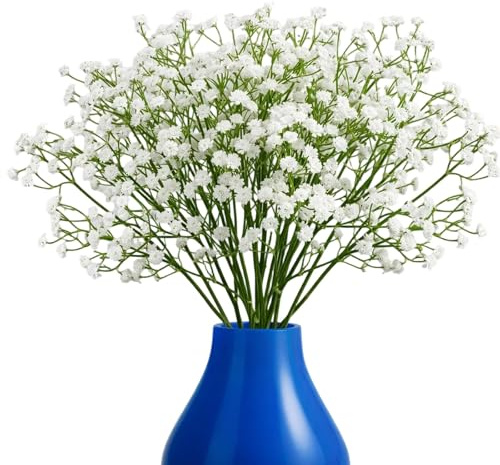 PDirat 18 Stück Schleierkraut Künstlich, Kunstblumen Weiß Künstliche Blumen, Fake Flowers Deko Blumen Für Hochzeit Home Decor DIY Craft Projekte, Trockenblumen Arrangements