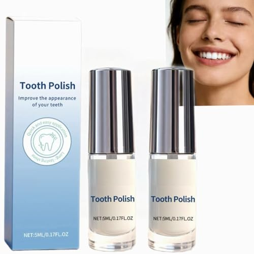 Pintura blanqueadora instantánea para dientes, pulido suave, eliminación instantánea de manchas de café y tabaco, fórmulas naturales respetuosas con el esmalte, aclara blanquea los dientes (2PCS)