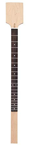 Fafeims Gitarrenhals, 79,5 cm 21 Bünde Gitarrenahornhals Palisander Griffbrett Unvollendete Zigarrenschachtel Gitarren Bass Part Zubehör für Musikinstrumente
