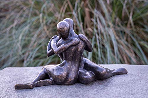 IDYL Bronze-Skulptur Liebendes verschlungen|20x35x15cm | Moderne Bronze-Figur handgefertigt | Gartenskulptur - Wohnbereich-Dekoration | Hochwertiges Kunsthandwerk | Wetterfest