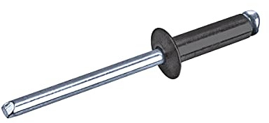 GOEBEL® - 1000 x Blindnieten Aluminium/Stahl (Ø x L) 3,0 x 6,0 mm mit Flachkopf ISO15977 9005 schwarz - Flachkopf Niete - Popniete - RAINBOW STANDARD