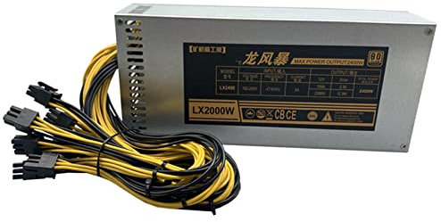 MYENA 2000W Bitcoin Dogecoin d'alimentation minière, Alimentation Multiple ATX 180-260V PC PC PC Power-APH RIG ETHERUM Miner Pop Alimentation pour 8 GPU