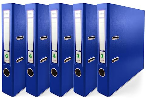 Netuno 5 raccoglitori ad anelli a4 blu registratori a leva con anelli raccoglitori carte dorso 5 cm registratori documenti grandi faldoni portadocumenti classificatori documenti per ufficio casa