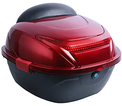 Caja superior trasera de la motocicleta Caja superior del maletero Cerradura de seguridad Scooter Cola de la motocicleta Equipaje del maletero Gran capacidad con 2 llaves/Azul zafiro/41.5 X 37 X