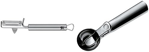 WMF Profi Plus Kartoffelschäler Pendelklinge 19 cm & Gourmet Eisportionierer 18 cm, Eislöffel mit Auswerfer