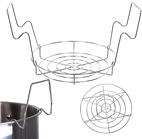 TONGFENG Rejilla metálica, almacenamiento para olla baño maría – Olla vapor acero inoxidable con asas, cocción al vapor, soportes conserva, olla