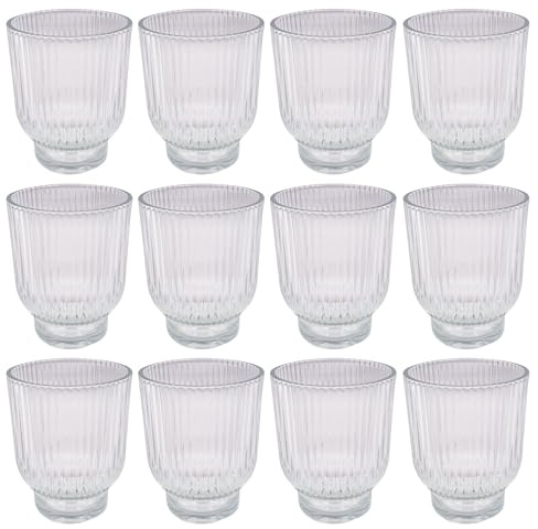 pajoma® Kerzenhalter 12er-Set aus Glas, Tokio | 11 Ø 12,5 cm - Kerzenständer für Stumpenkerzen, Teelichter, Votivkerzen | Tischdekoration für Hochzeit, Esstisch, Badezimmer, Geburtstag, Party, Deko
