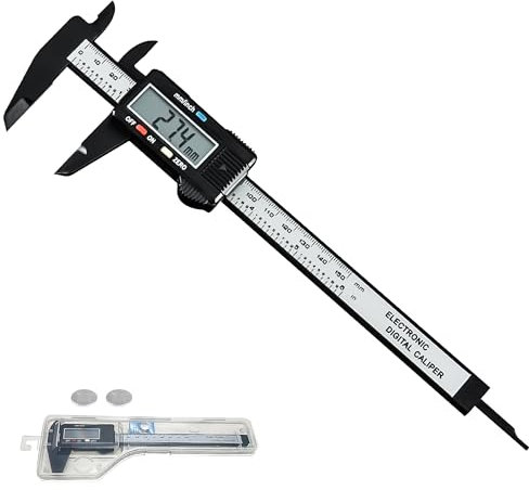 HEA Digital Vernier Caliper, Electronic Calipers Measuring Tool with Large LCD Screen 150mm 0-6, Digital Micrometer with MM/Inch Unit Conversion, Auto-off
