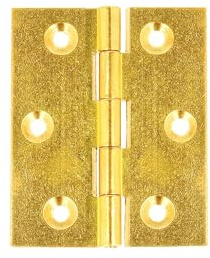 Cerniera Fresata in Ottone, Confezione 2 Pz, Cerniera in Ottone di qualità Fresato per Mobili e Ante, Staffa per Cerniera a Libro Interna, Montaggio Facile e Robustezza Professionale (50 x 40 mm.)