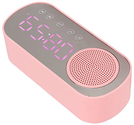 KIMISS Altavoz Despertador con Radio FM, Pantalla de Espejo LED, Carga Micro USB, Lectura de Reloj Digital y Uso en Viajes