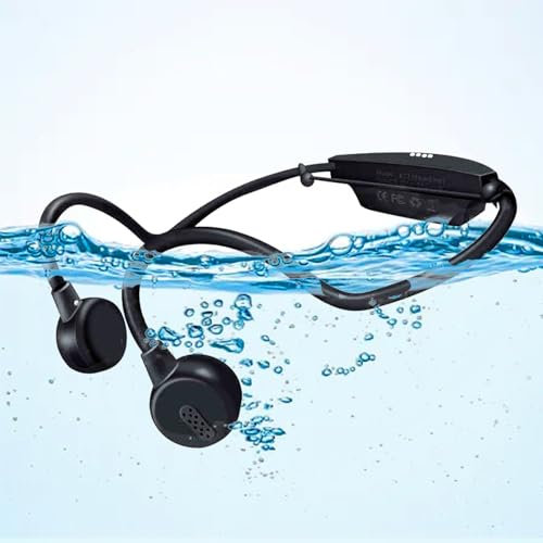 Cuffie a conduzione ossea Cuffie Bluetooth per nuoto Cuffie Bluetooth 5.3 Auricolari a conduzione ossea Cuffie ad orecchio aperto Lettore Mp3 integrato Cuffie sportive con memoria 32G per nuoto nero
