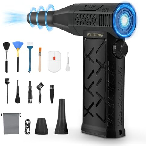 ELUTENG Electric Air Duster 130,000RPM 4000mAh Rechargeable Cordless Air Blower for Keyboard & Electronic Devices Cleaning, ELT COMPRESSED AIR DUSTER 130000RPM