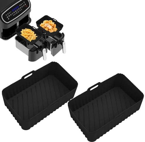 Lrocotanc Accesorios para Freidora de Aire Ninja AF500EU – 2 Piezas de Molde Air Fryer Silicona para Double Stack XL AF500EU – Insertos de Silicona para Freidoras de 10,4 L (AF400/300EU)