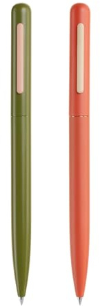 Miquelrius - Set 2 Bolígrafos azul & negro, Óptimos para material escolar, Bolis punta 0.5 mm, Material oficina, Papelería bonita, Bolígrafo giratorio, Colección Inhale Exhale