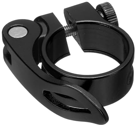 sourcing map Bike Seat Post Clamp 31.8mm Bicycle Clamp Aluminum Alloy Quick Release Seat Post Collar for Diameter 27.2 to 28.6mm Bicycle Mountain Road Bike Tube, Black