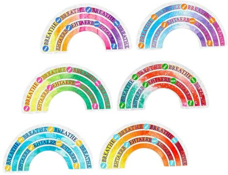 CAXUSD 6pcs Diy Sensory Stickers Adhesive Decompression Tools for Uneasy People Stress Relief Breathing Soothing Stickers for Boys and Girls