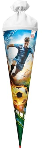ROTH Motiv-Schultüte, Soccer, 70 cm, rund, Rot(h)-Spitze, Filzverschluss